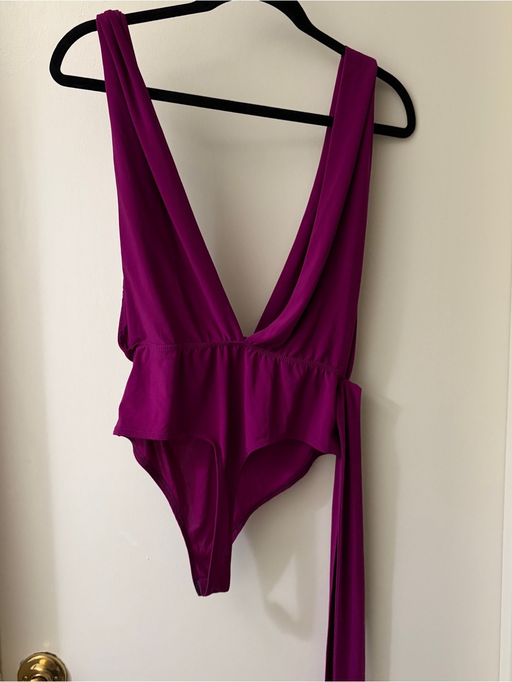 Deep V Bodysuit in Magenta - Picture 7 of 7